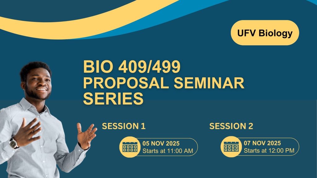 Fall 2025 Directed Studies Presentations: BIO 409/499 Proposal Seminars NOV 5 & 7